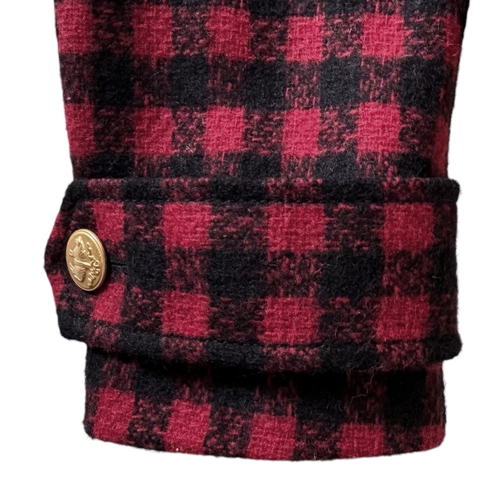 Brooks Brothers Red Fleece Wool Check Cropped Jacket | 6 - Picture 7 of 13